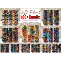 3d effect floral tumbler wrap design png 20oz sublimation straight & tapered 20 oz tumbler digital