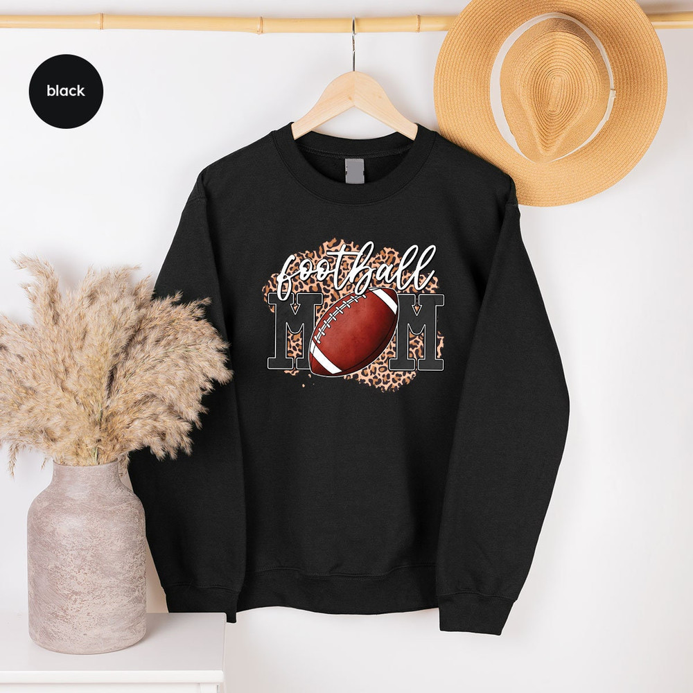 Football Mom Crewneck Sweatshirt, Leopard Print Football Graphic Hoodies for Sports Mom, Football Gifts for Mom, Football Mom Birthday Gift - 3.jpg