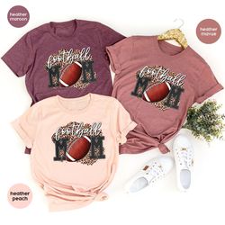 football mom crewneck sweatshirt, leopard print football graphic tees for sports mom, football gifts for mom, football m
