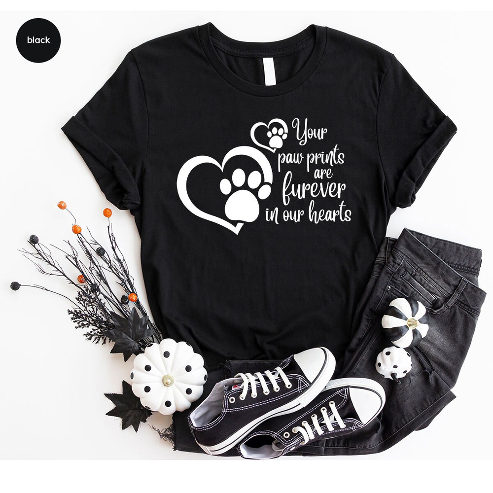 Forever In Our Hearts Shirt, Pet Memorial Tshirt, Bereavement Outfit, Dog Memorial Gifts, Dog Loss Tees, Cat Mom VNeck Shirt, Rest In Peace - 7.jpg