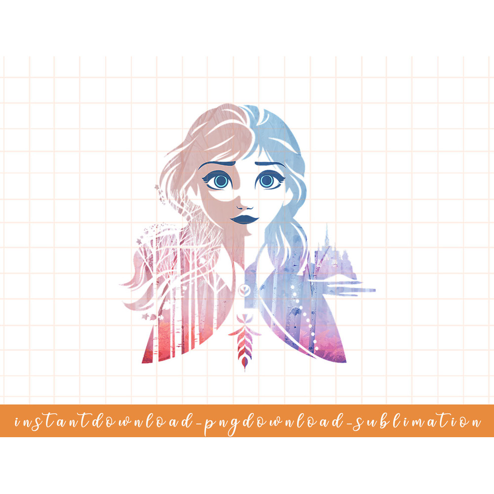 Disney Frozen 2 Anna Two Tone Gradient Portrait Fill png, sublimate, digital download.jpg