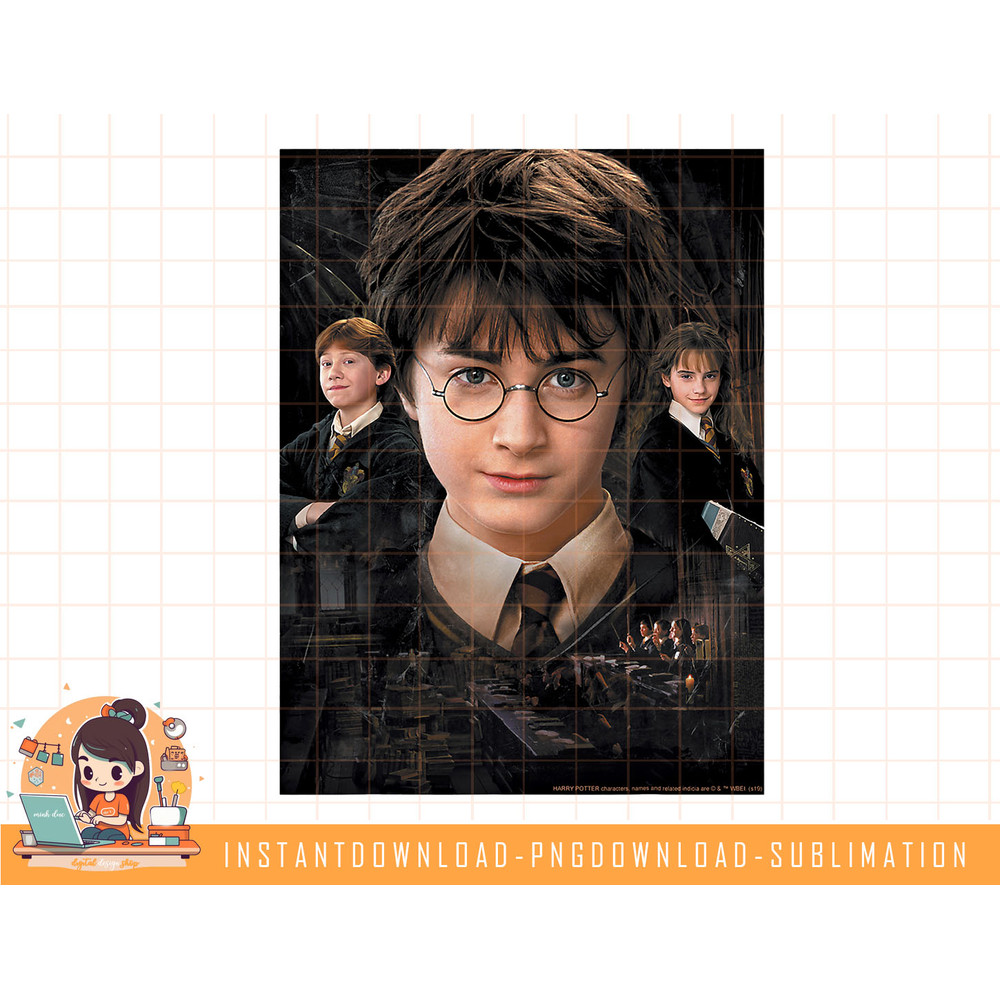 Harry Potter Chamber Of Secrets Harry Ron Hermione Poster png, sublimate, digital download.jpg