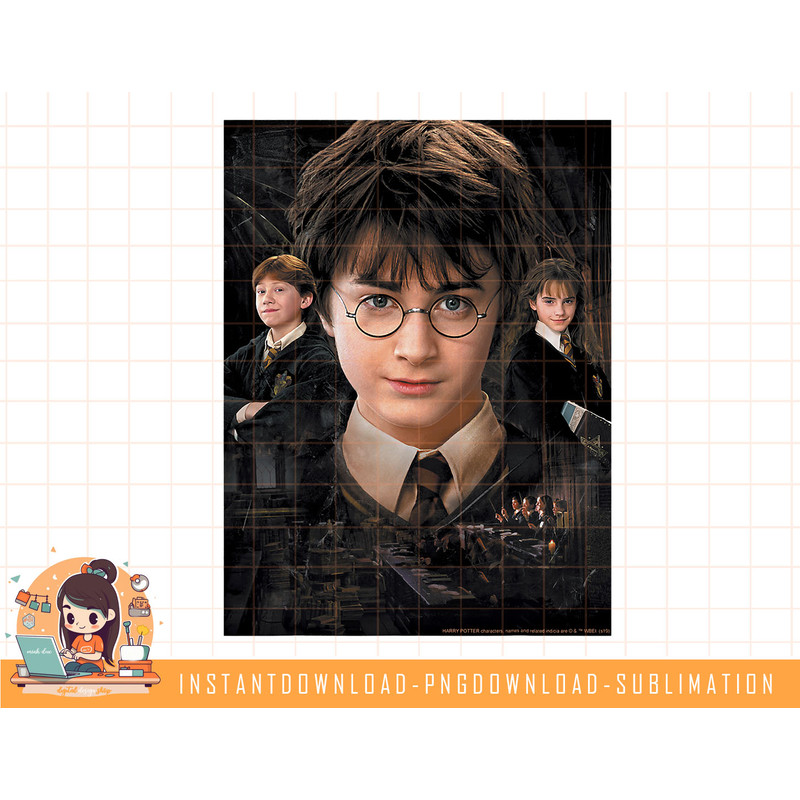 Harry Potter Chamber Of Secrets Harry Ron Hermione Poster png, sublimate, digital download.jpg
