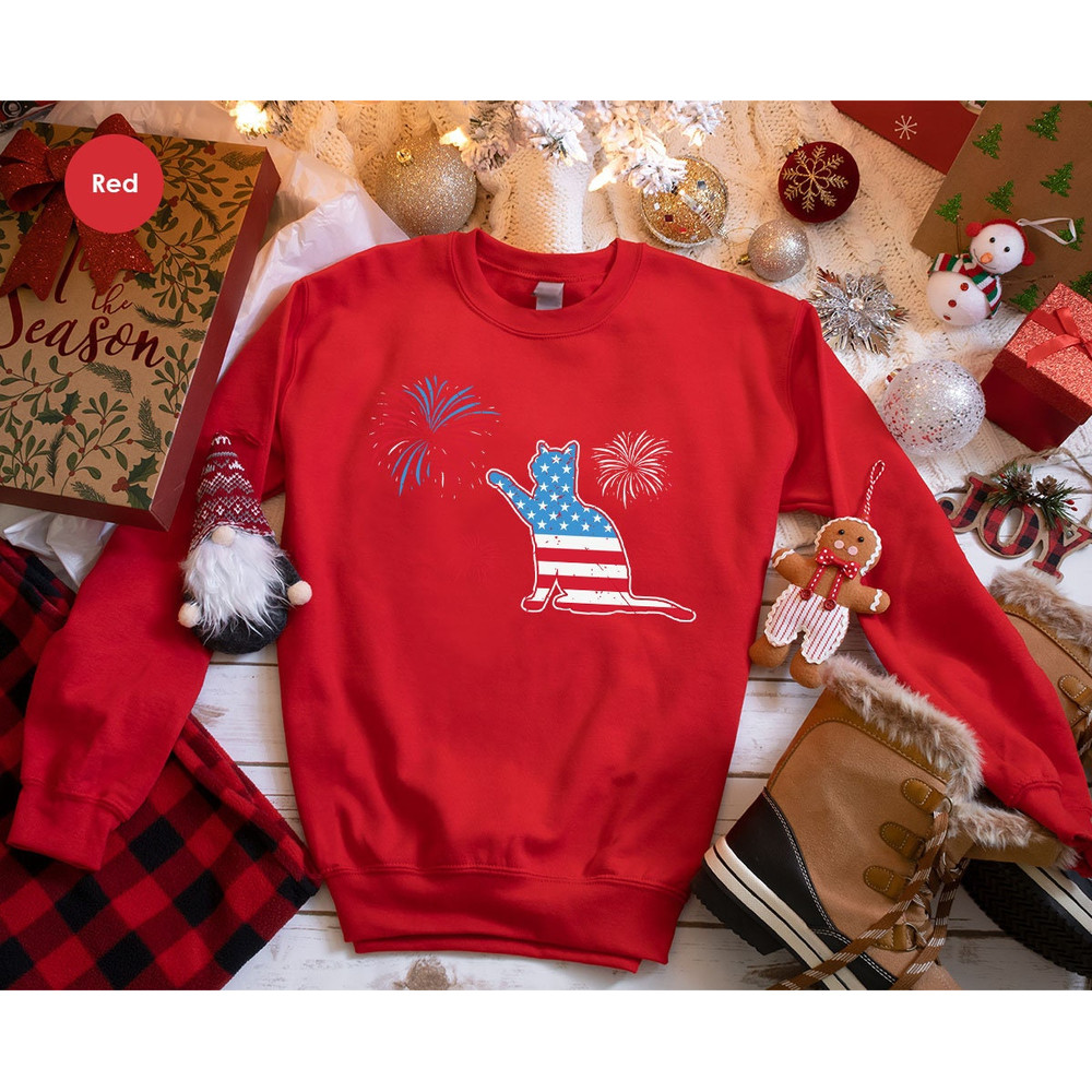 Funny American Cat Sweatshirt, Cat Lover, Patriotic Long Sleeve, Independence Day Hoodie, Cat Owner, US Flag Sweatshirt, Celebration - 6.jpg