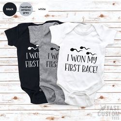 Funny Baby Bodysuit, I Won My First Race, New Baby Gift, Baby Girl Outfit, Baby Boy Outfit, New Baby Clothing, Fastest S