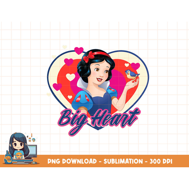 Disney Snow White Big Heart Valentine Graphic T-Shirt png, sublimation, digital print.jpg