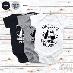 funny bodysuits, new baby gifts, dad and son shirt, daddy's drinking buddy, daddy and me tee, custom bodysuits, new baby