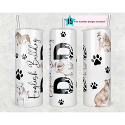 english bulldog dad tumbler wrap -20 oz sublimation tumbler wrap - png digital file - dog lover png - english bulldog  d