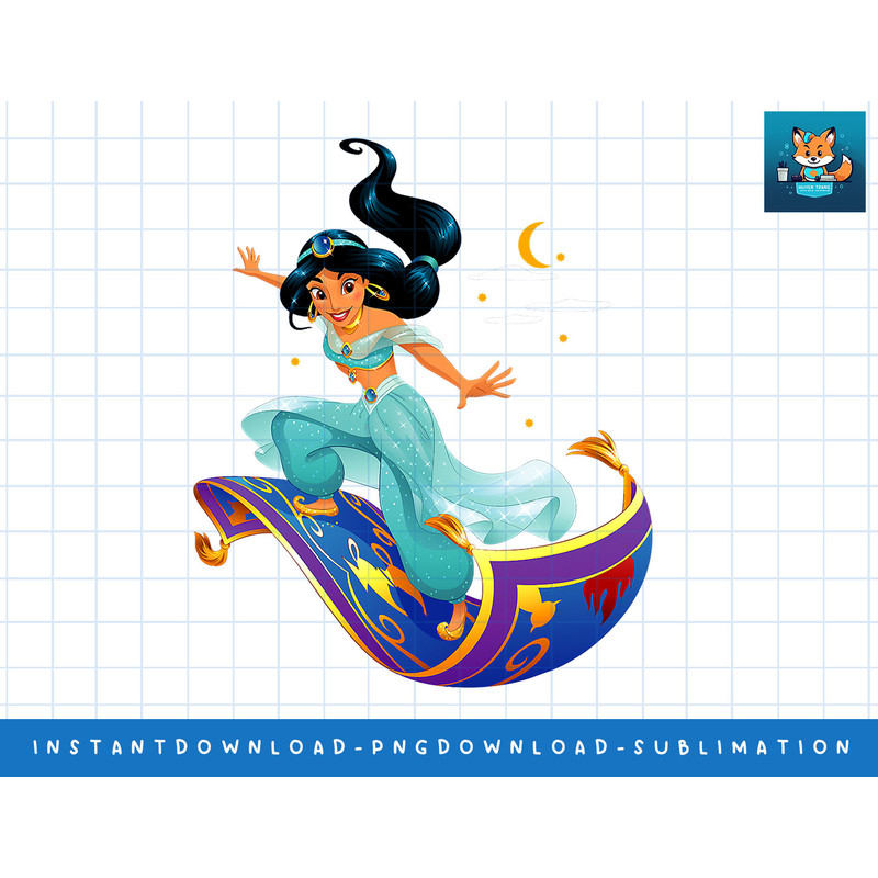 Disney Aladdin Princess Jasmine Magic Carpet Pose png, sublimate, digital print.jpg
