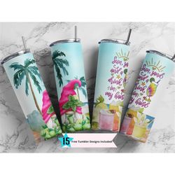 sun and sand drink in hand sublimation design 20 oz skinny tumbler wrap png digital download, straight, gnome ocean beac