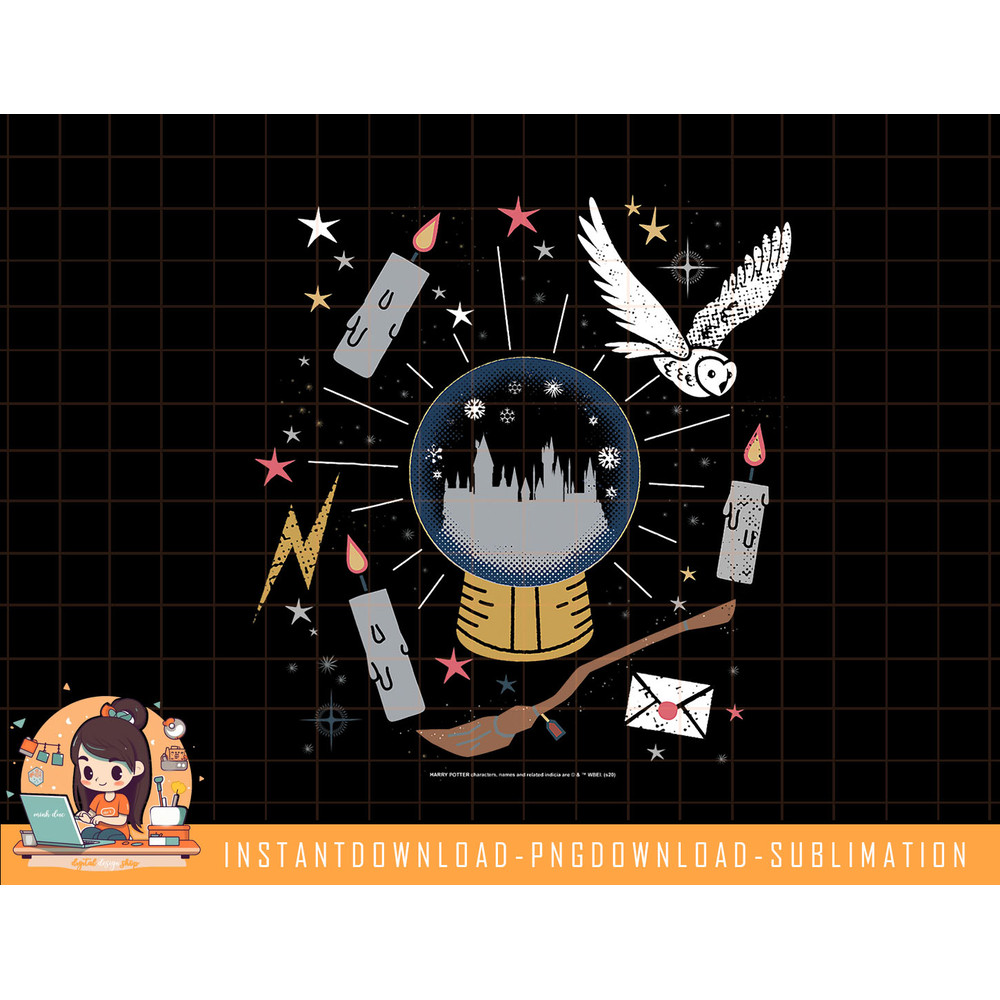 Harry Potter Christmas Hogwarts Snow Globe png, sublimate, digital download.jpg