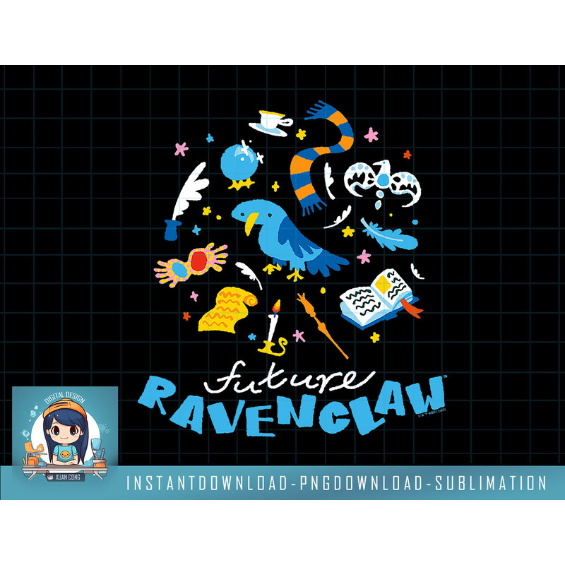 Harry Potter Deathly Hallows 2 Future Ravenclaw Doodle png, sublimate, digital download.jpg