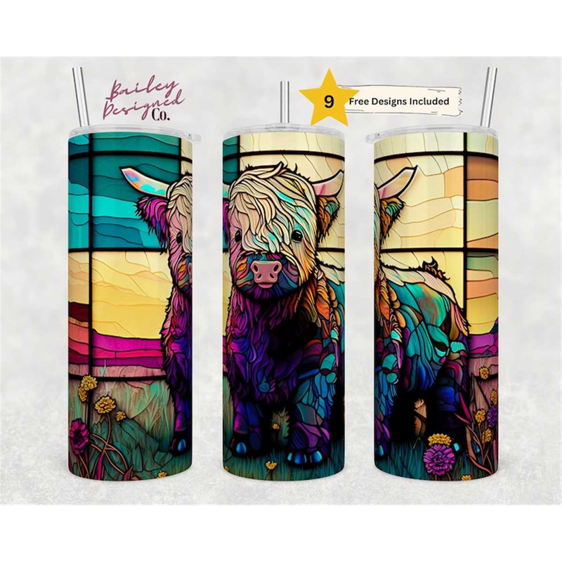 MR-1462023232156-stained-glass-highland-cow-20-oz-skinny-tumbler-sublimation-image-1.jpg