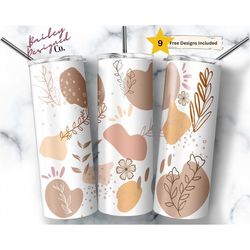 blank boho abstract shapes 20 oz skinny tumbler sublimation design digital download png instant digital only, minimalist