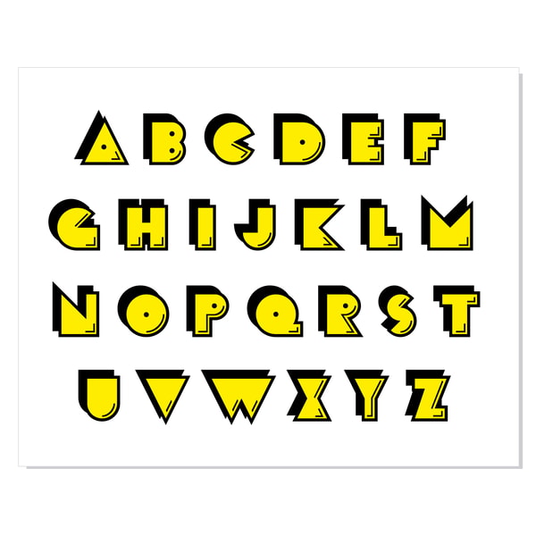 Pac Man Font SVG Cricut Layered, Pac-Man PNG, Pac-Man Font S - Inspire ...