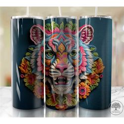 3d effect tiger tumbler wrap design png 20oz sublimation straign & tapered 20 oz tumbler digital