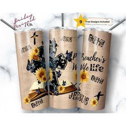 preacher's wife life 20 oz skinny tumbler sublimation design digital download png instant digital only, christian tumble