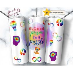 autism awareness 20oz skinny tumbler sublimation designs,tumbler for straight tumbler png file digital download