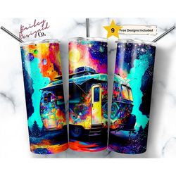 alcohol ink camper 20 oz skinny tumbler sublimation design digital download png instant digital only, camping tumbler wr