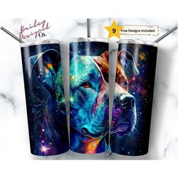 alcohol ink pit bull 20 oz skinny tumbler sublimation design digital download png instant digital only, dog lover tumble