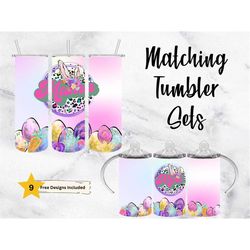 easter mama mini tumbler png wrap set| sublimation digital download kids water bottle 12oz skinny straight 20oz tumbler