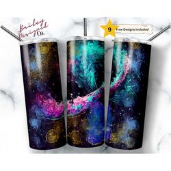 alcohol ink thyroid ribbon awareness 20 oz skinny tumbler sublimation design digital download png instant digital only,