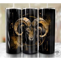zodiac aries 20 oz skinny tumbler sublimation design, star sign galaxy, digital download, straight & tapered tumbler wra