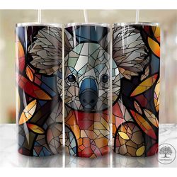 cute baby koala 20oz kids tumbler wrap, colorful skinny tumbler sublimation design, tumbler wraps for children, instant