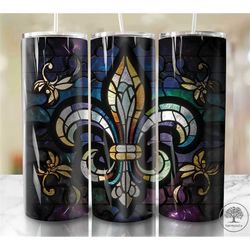 purple gold glitter brushstrokes, fleur de lis mardi gras, leopard print, skinny tumblers, digital design, sublimation i