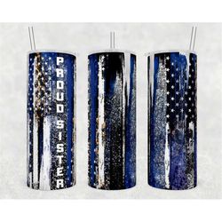 20 oz skinny tumbler sublimation design template police sister design digital png inst digital only back the blue first