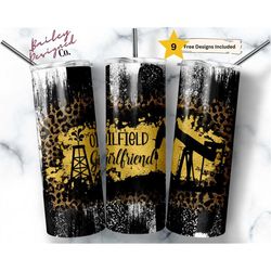 20 oz skinny tumbler oilfield oil rig leopard grunge oilfield girlfriend sublimation design digital download png instant