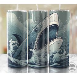 shark in the ocean tumbler wrap, shark design , shark , shark , shark , shark face , shark fish , animal