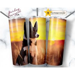 karelian bear dog 20oz skinny straight tumbler template for sublimation, dog tumbler template png, pet owner design, tum