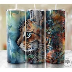 floral cat tumbler wrap , cat floral animal,floral cat cat with flower, wildflower cat png