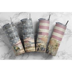 Rustic 20 oz Skinny Tumbler Wrap, Country Music and America, Patriotic Tumbler Wrap, Sublimation Straight Tumbler PNG -