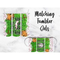 baseball boy mama tumbler png wrap set| sublimation digital download kids water bottle 12oz skinny straight 20oz tumbler