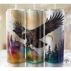 eagles and eaglets 20oz skinny tumbler sublimation designs for straight/tapered tumbler png file digital download