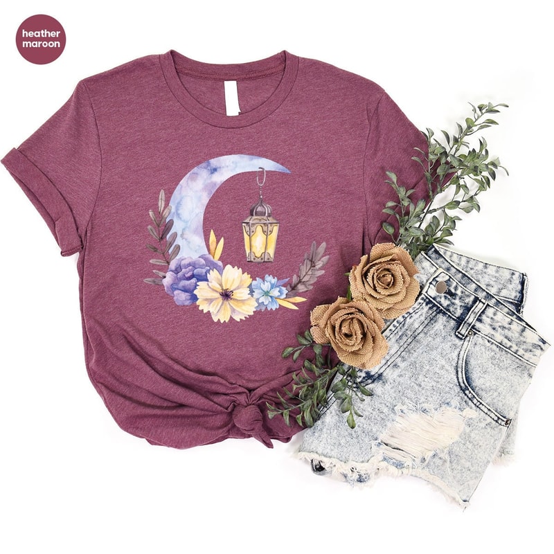Gift for Her, Ramadan T-Shirt, Floral Tee, Faith Shirt, Religious Crewneck Sweatshirt, Flower Shirt, Gift for Muslim, Muslim Graphic Tees - 3.jpg