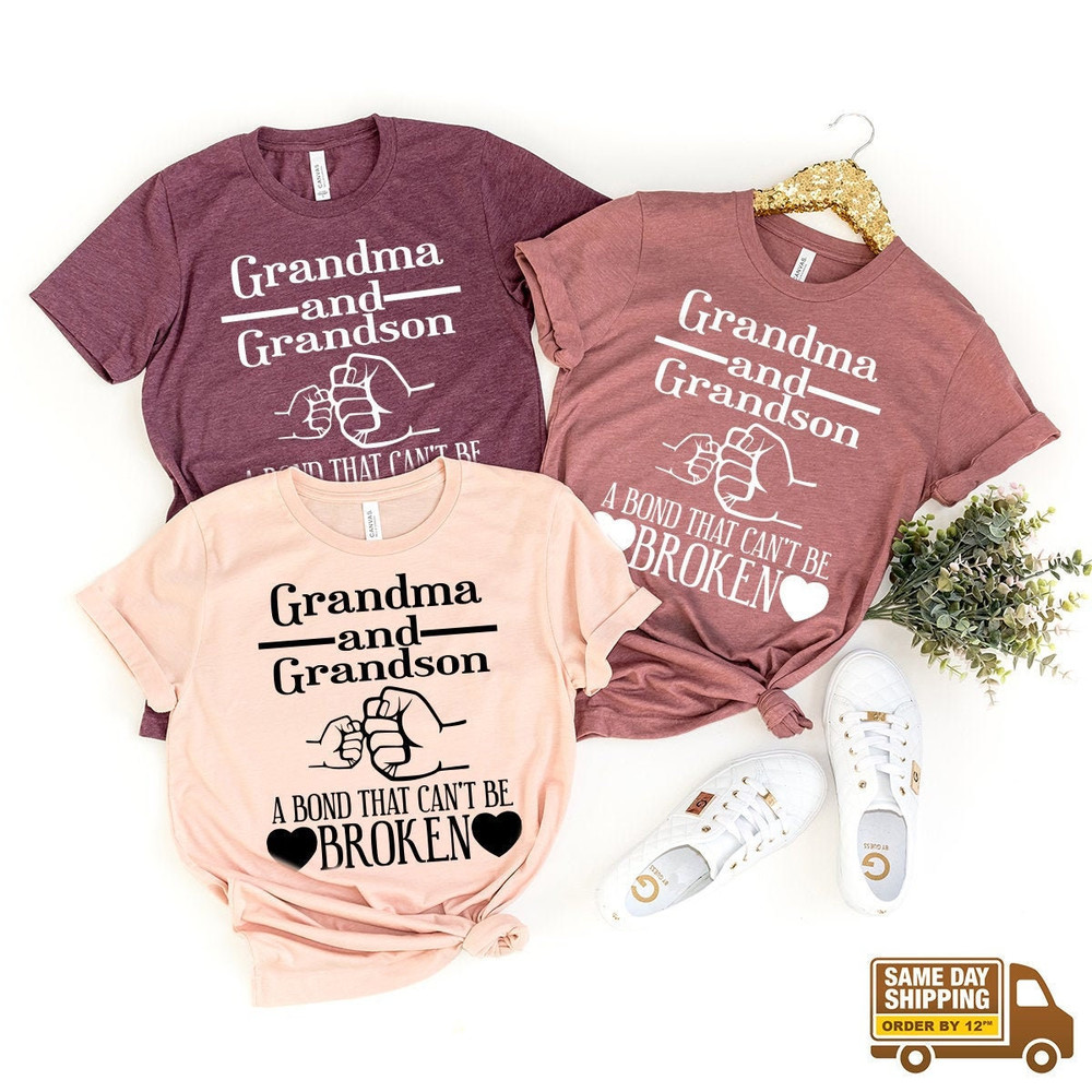 Grandma And Grandson Shirt, Grandma Gift From Grandson, Grandma T-Shirt, Grandma Shirt, Grandma Mother's Day Gift, Grandparent Gift Shirt - 1.jpg