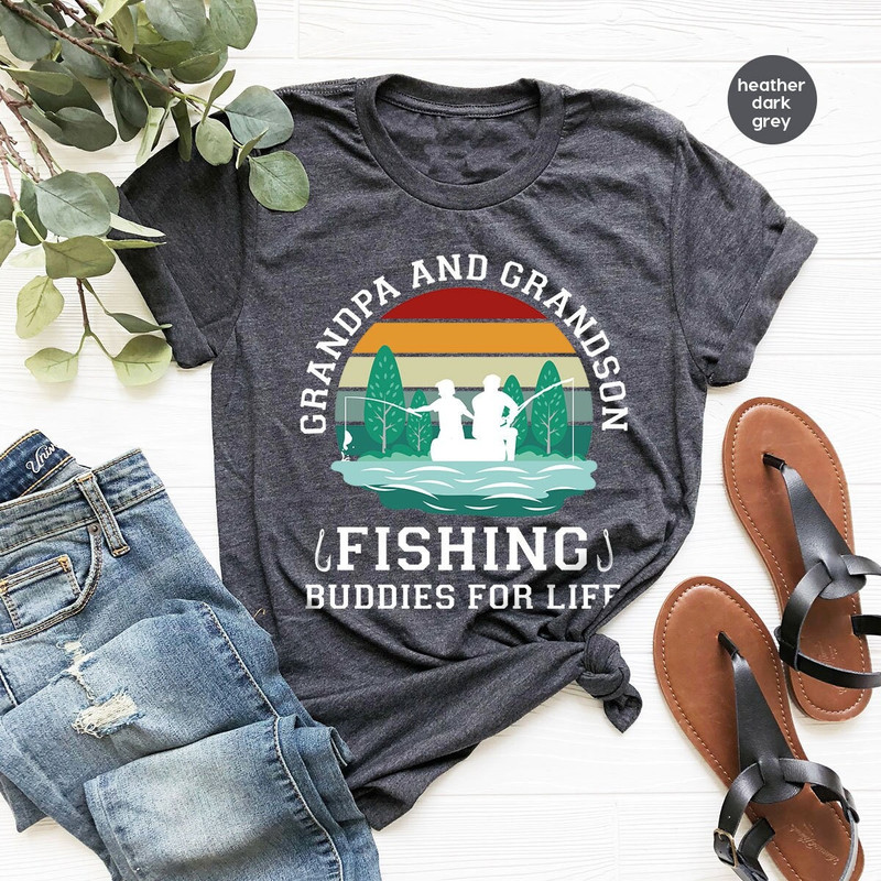 Grandpa and Grandson Fishing Buddies for Life Shirt, Funny Fishing Grandpa Grandson Crewneck Shirts, Fishing Gifts for Grandpa from Grandson - 1.jpg