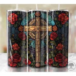 Western Tumbler Wrap PNG Design Cowgirl Jesus Cross Religious Seamless Country Sublimation Designs Downloads - Skinny 20
