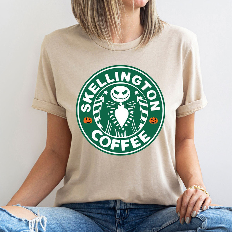 Halloween Spooky Skeleton Coffee Shop Logo Design Halloween Shirts for Men, Unisex Halloween Party Outfit, Crewneck Halloween Coffee Clothes - 5.jpg