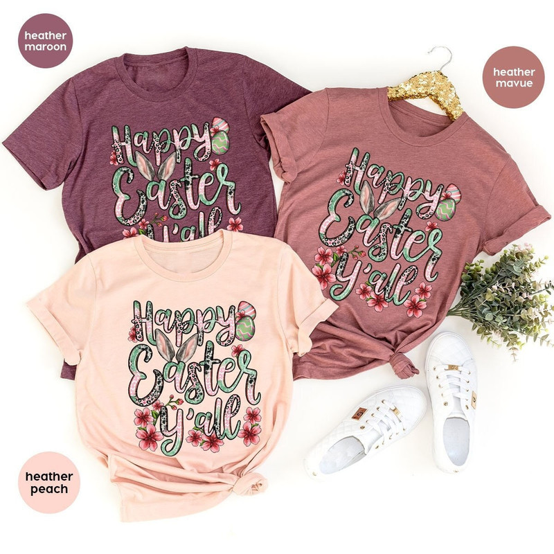 Happy Easter Crewneck Sweatshirt, Easter Bunny Graphic Tees, Easter Eggs T-Shirt, Kids Easter Shirt, Easter Gift, Gifts for Her - 1.jpg