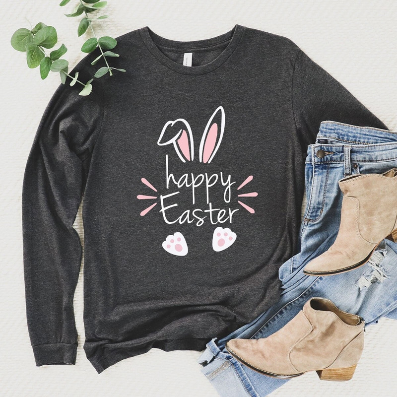 Happy Easter Longsleeve Shirt, Happy Easter Shirt, Easter Family Long Sleeve Tee, Happy Easter Shirt, Easter Day Shirt, Cute easter Tee - 1.jpg