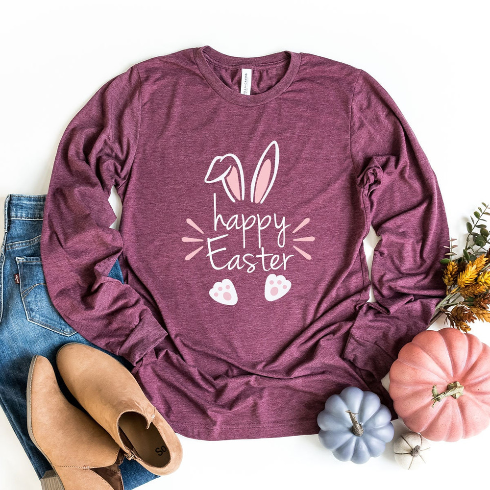 Happy Easter Longsleeve Shirt, Happy Easter Shirt, Easter Family Long Sleeve Tee, Happy Easter Shirt, Easter Day Shirt, Cute easter Tee - 2.jpg