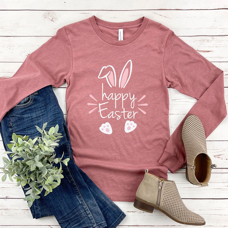 Happy Easter Longsleeve Shirt, Happy Easter Shirt, Easter Family Long Sleeve Tee, Happy Easter Shirt, Easter Day Shirt, Cute easter Tee - 3.jpg