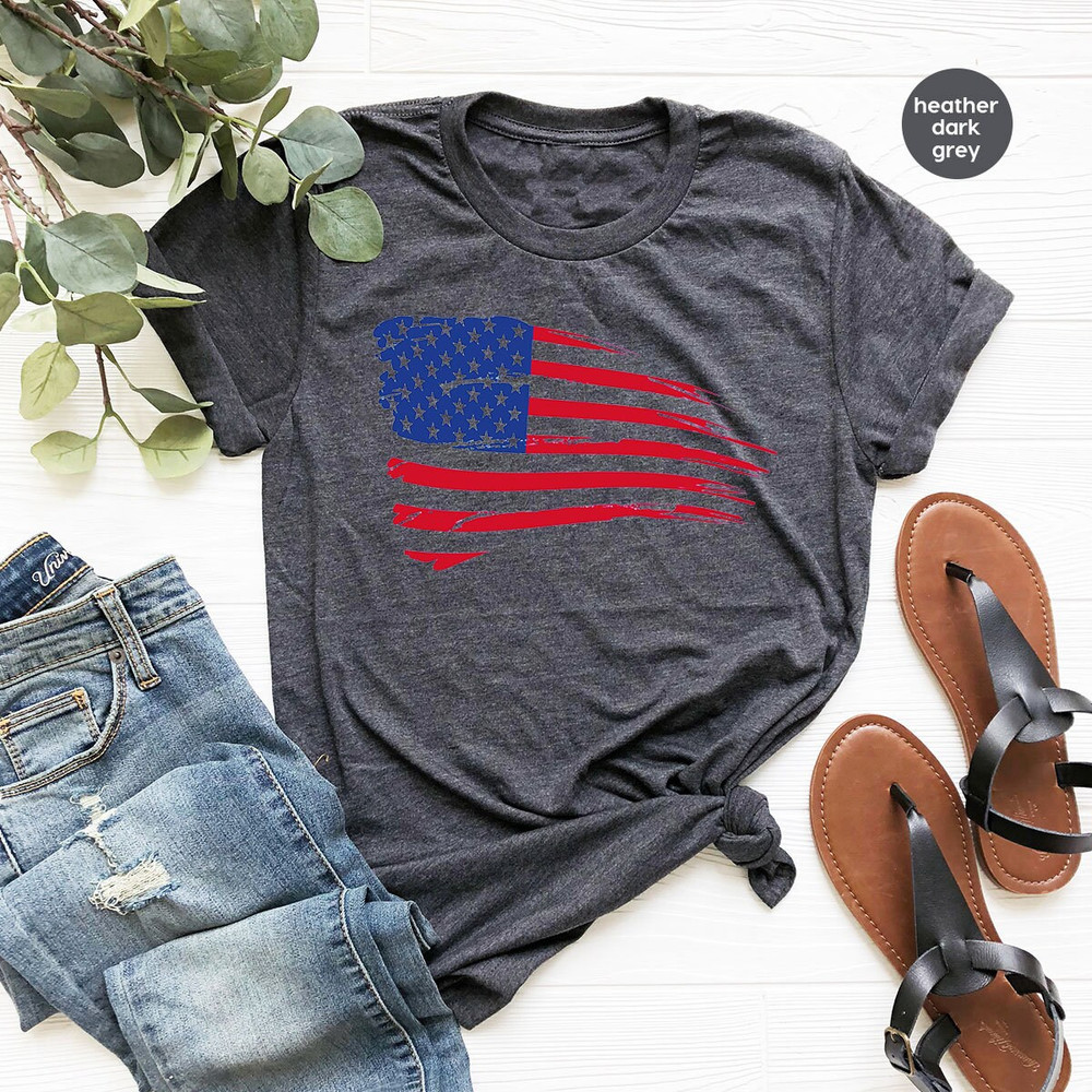 Happy Independence Day Shirt, Fourth Of July Graphic Tees, Gifts for Patriotic, USA Flag T Shirt, Gifts for American, Women Vneck T-Shirt - 3.jpg