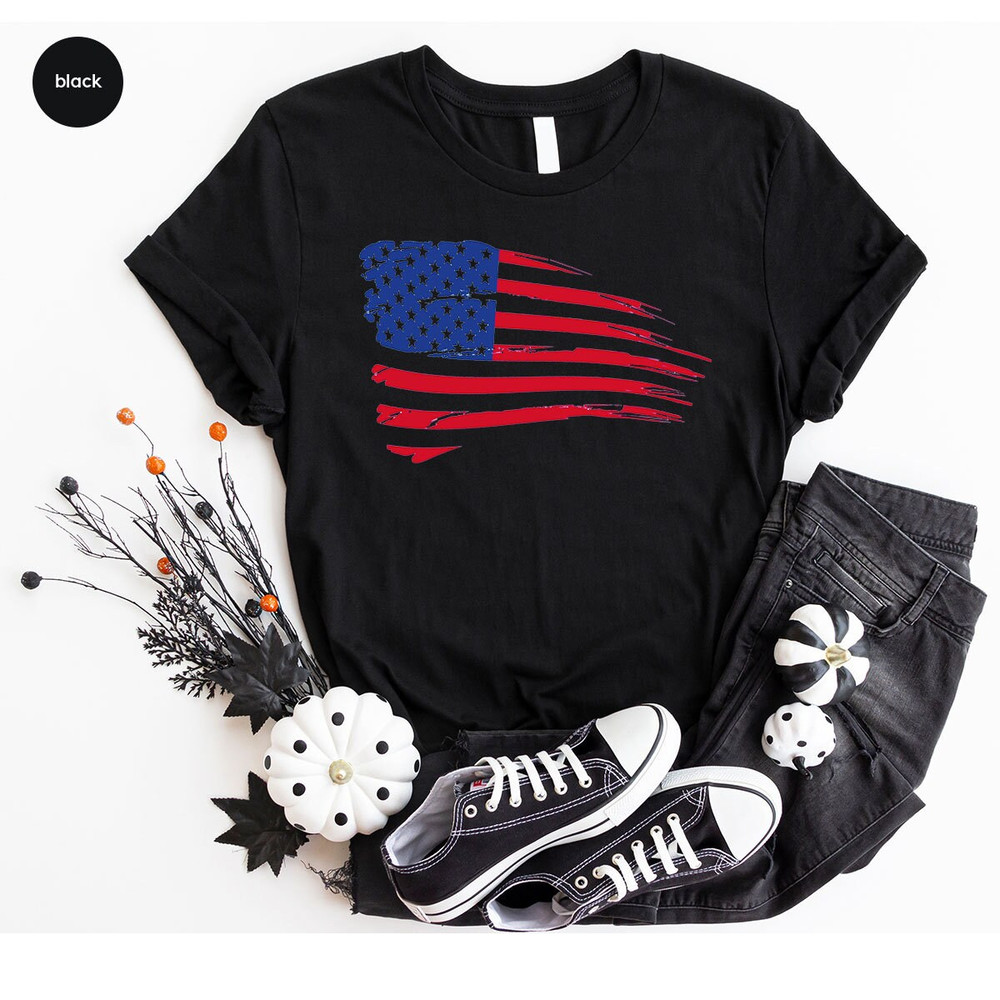 Happy Independence Day Shirt, Fourth Of July Graphic Tees, Gifts for Patriotic, USA Flag T Shirt, Gifts for American, Women Vneck T-Shirt - 4.jpg