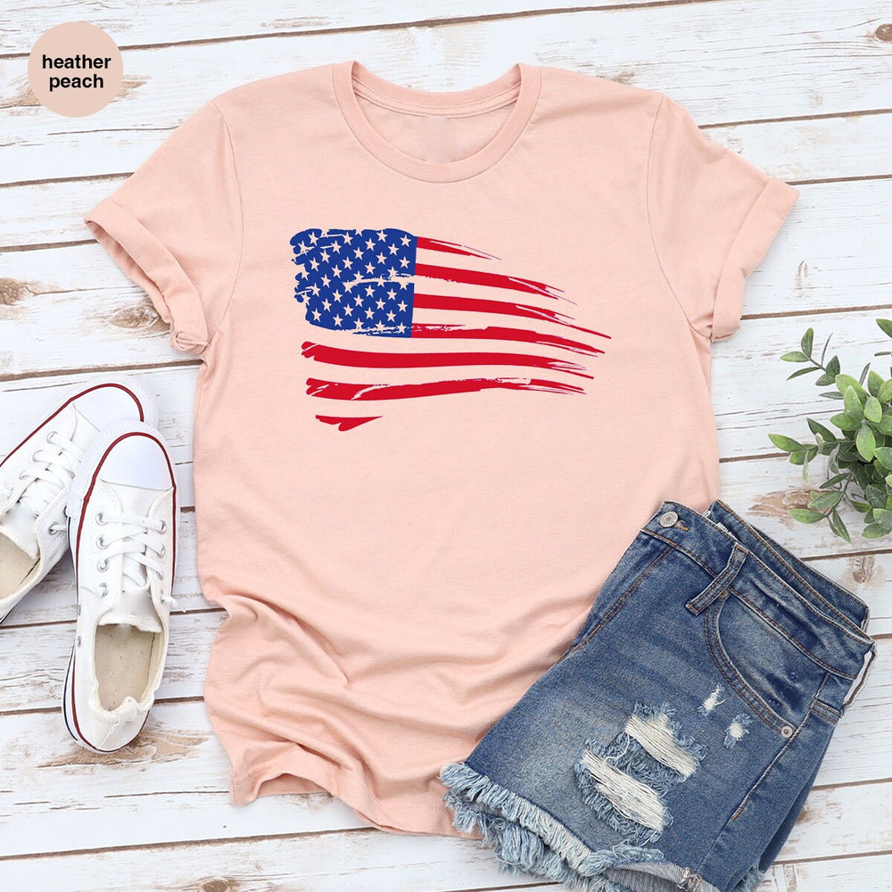 Happy Independence Day Shirt, Fourth Of July Graphic Tees, Gifts for Patriotic, USA Flag T Shirt, Gifts for American, Women Vneck T-Shirt - 5.jpg
