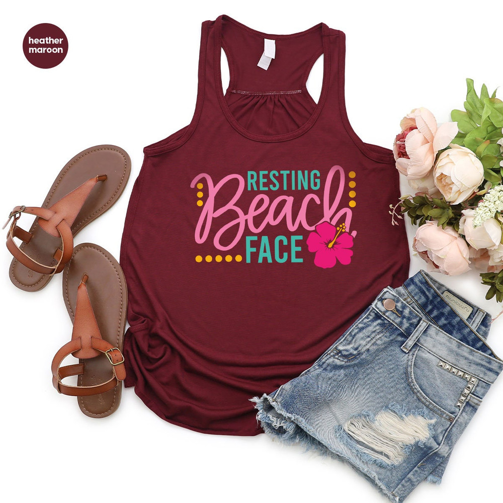 Holiday Tank, Beach Vneck Tank, Summer Tank, Vacation Graphic Tees, Sun Tank, Summer Gift, Holiday Outfit, Trip Tank, Gift for Her - 5.jpg